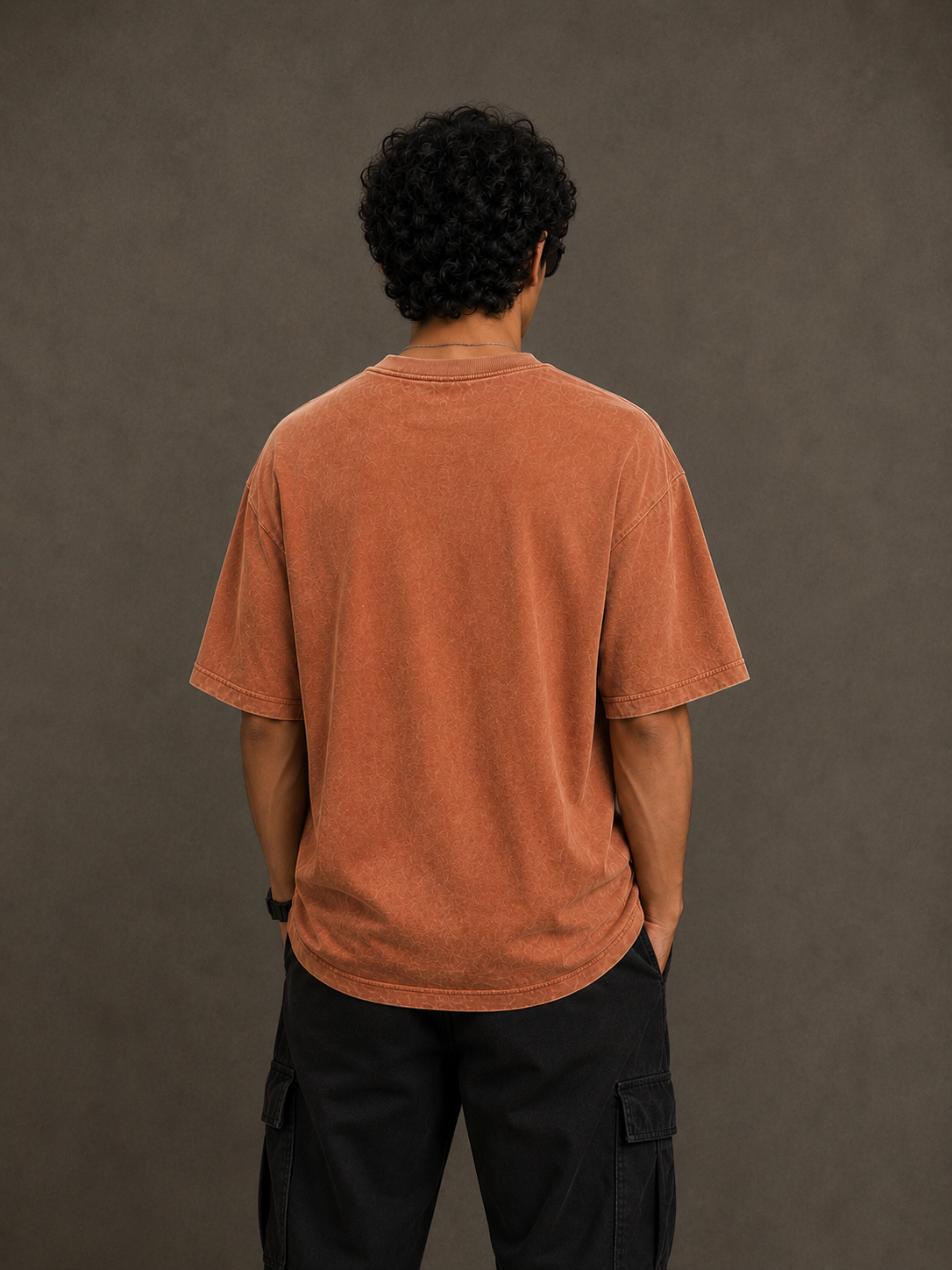 Oversized Acid Wash Tee - Metallic Bronze