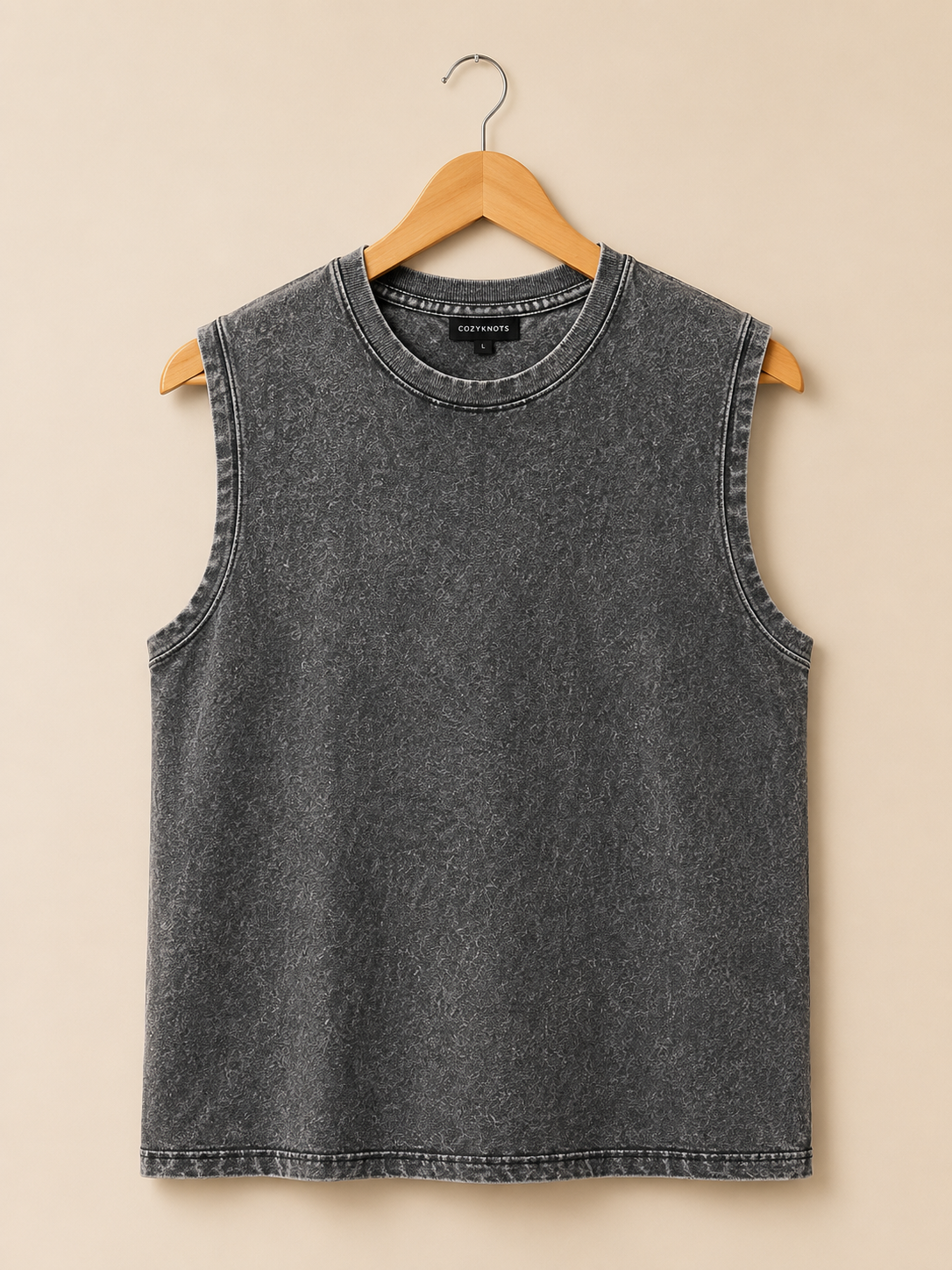Acid Washed Vest - Grey