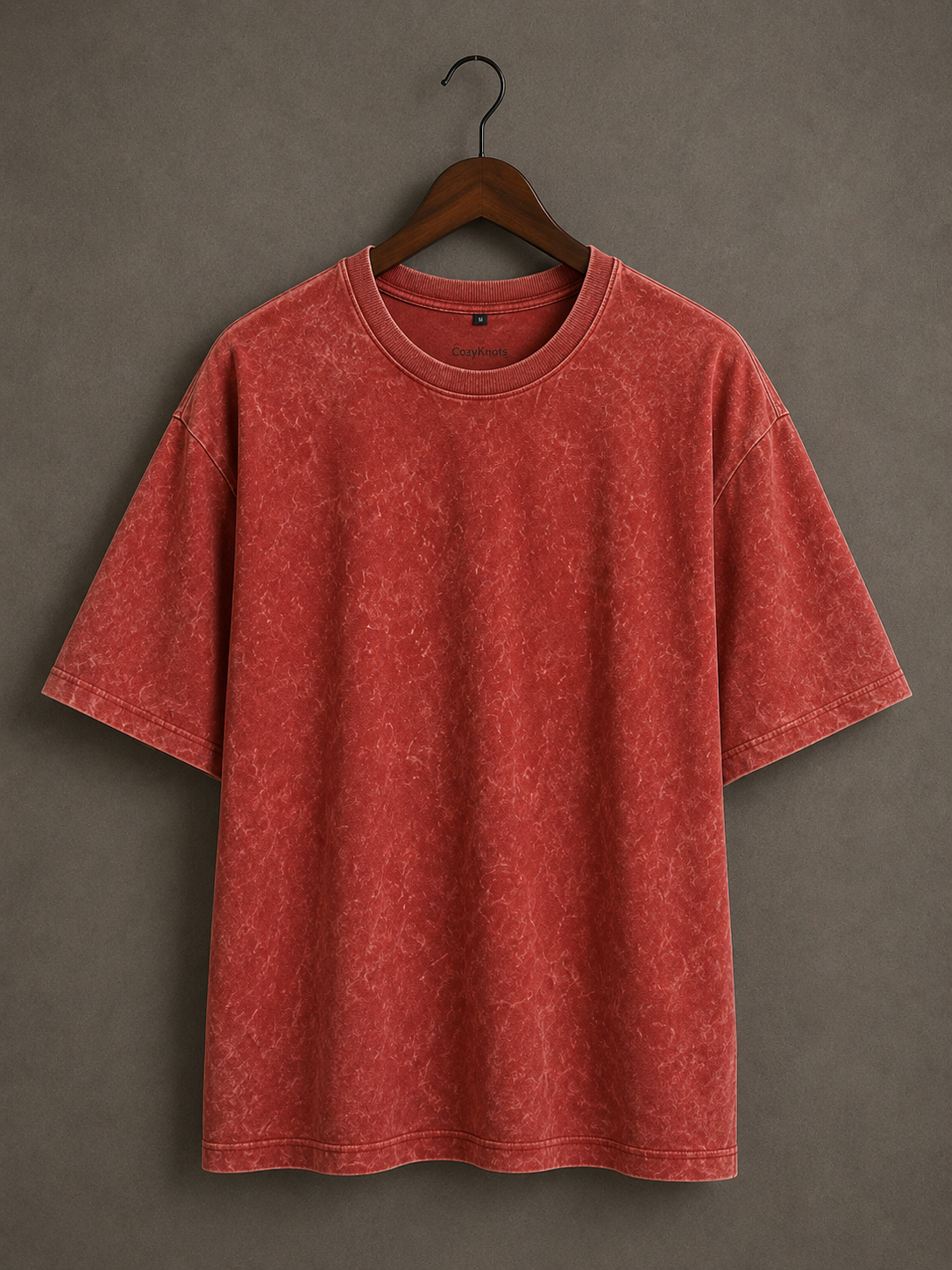 Oversized Acid Wash Tee - Rust