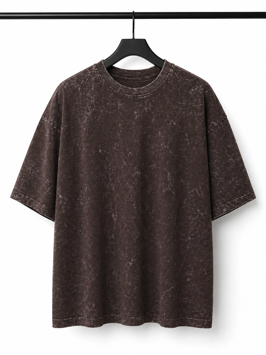 Oversized Acid Wash Tee - Brown
