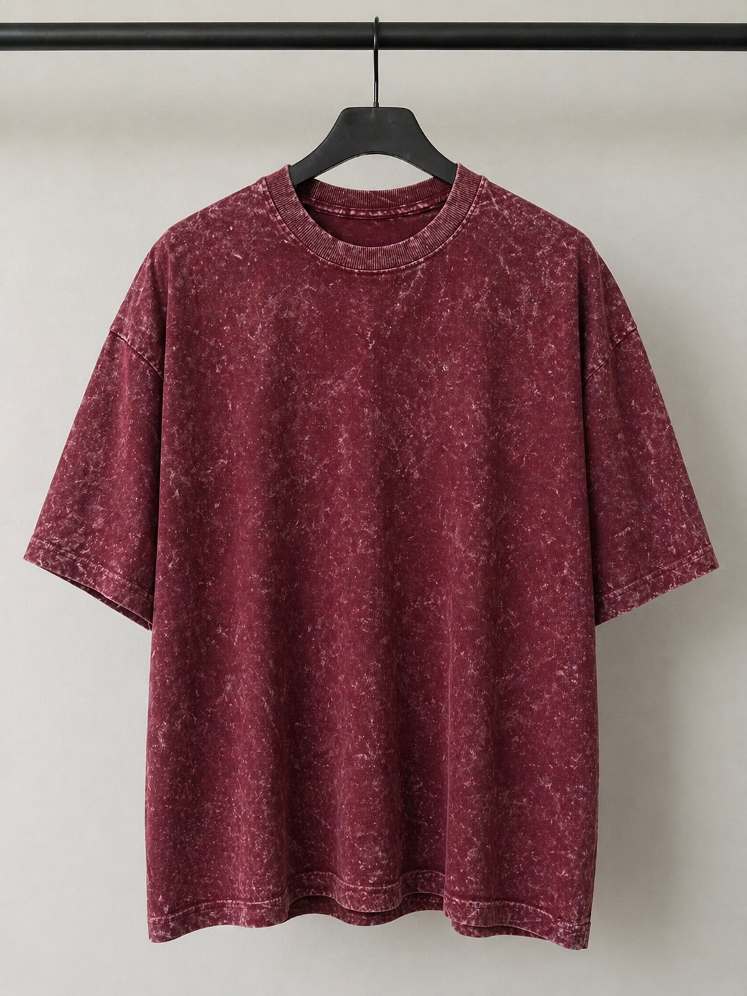Oversized Acid Wash Tee - Marron