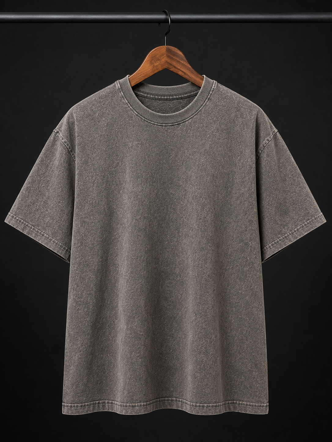Oversized Acid Wash Tee - Grey