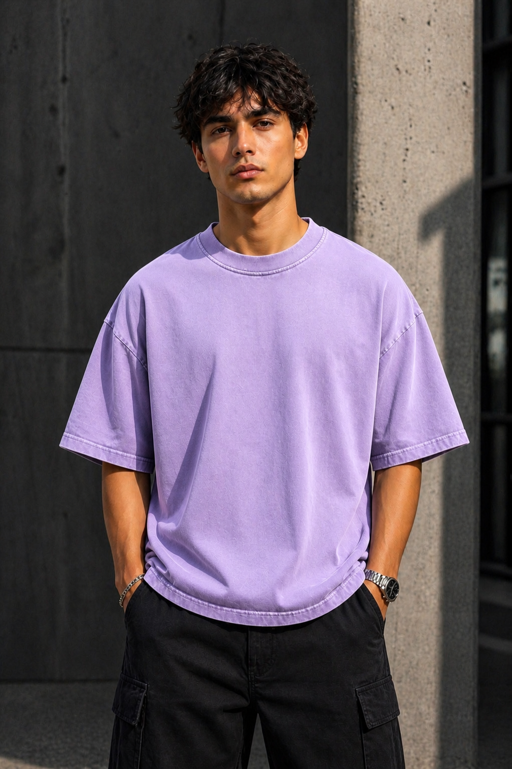 Oversized Bio Washed Tee - Lavender