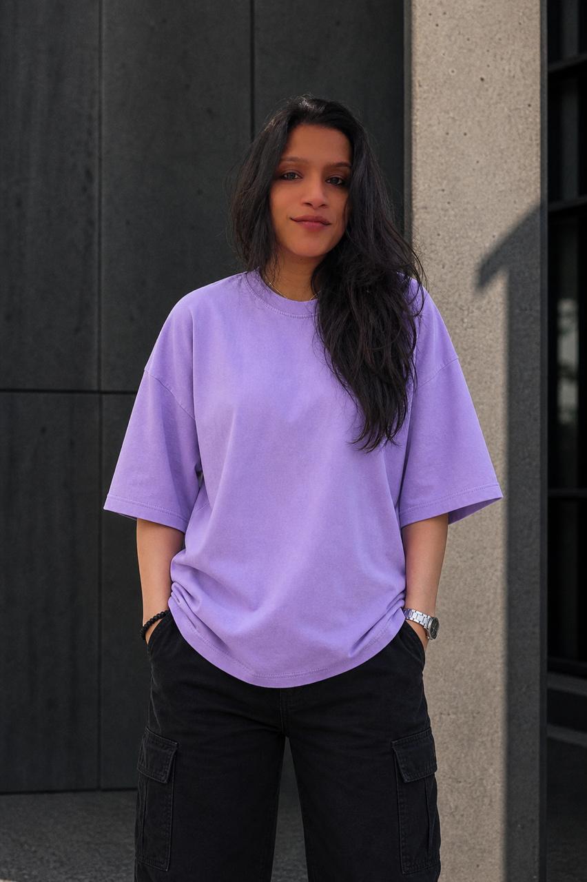 Oversized Bio Washed Tee - Lavender