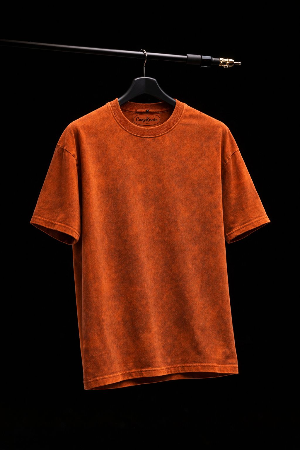 CozyKnots Oversized Acid Wash Tee - Rust